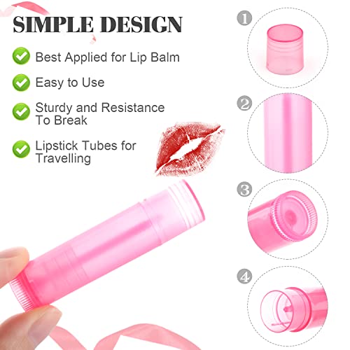 50 Pcs Pink Twist-Up Lip Balm Tubes - DIY Lipstick & Lip Gloss Containers