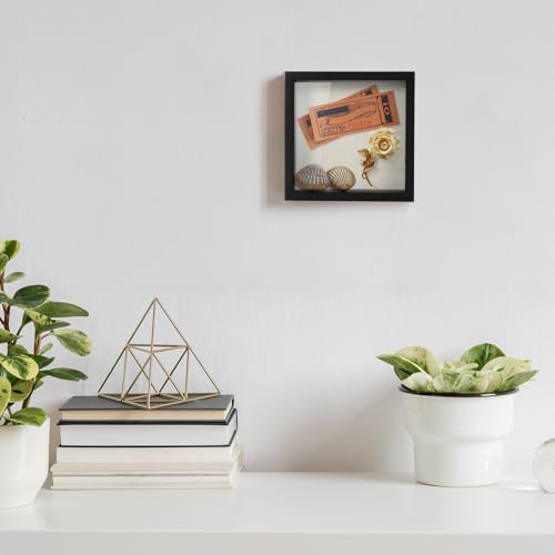 5x5 Shadow Box Frame - Wooden Display Case for Photos & Memorabilia