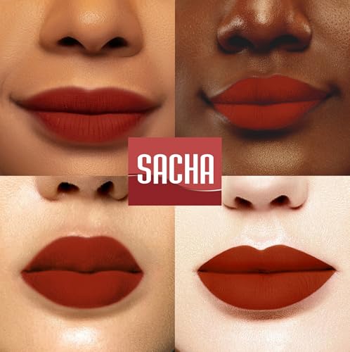 Sacha Cosmetics Intense Matte Liquid Lipstick - Velvet Matte Finish, 0.2 fl oz