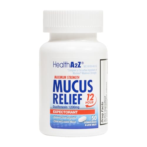 HealthA2Z Guaifenesin Mucus Relief Expectorant 1200 mg - 50 Tablets