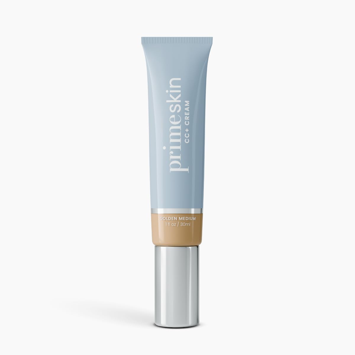 PrimeSkin CC+ Cream for Mature Women - Lightweight Liquid-to-Powder Foundation | Blurs Pores & Covers Age Spots (Light)