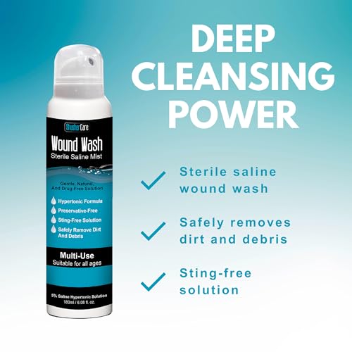 Shusher Care Sterile Saline Wound Wash Spray, 180ml - First Aid Cleanser