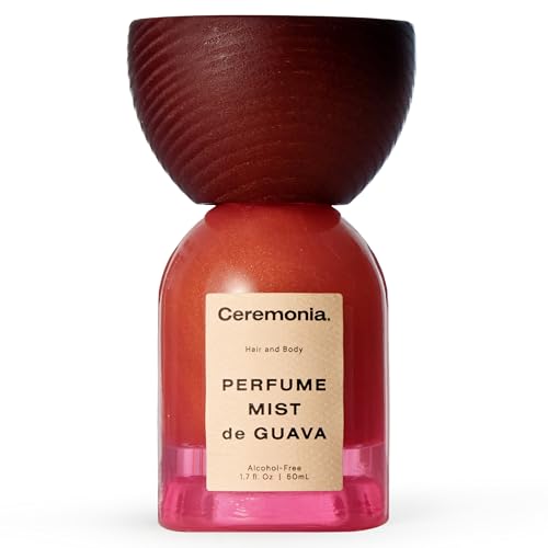 Ceremonia Perfume Mist De Guava | Alcohol-Free Hair & Body Mist with Notes of Guava, Lemon Zest & Peach | Light Glowy Shimmer, 1.7 fl oz