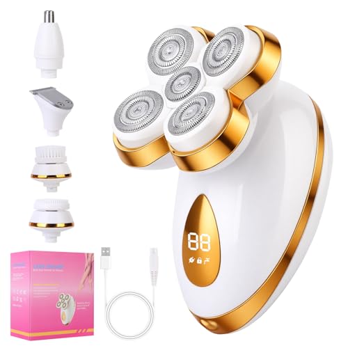 Electric Razors for Women, 5 in 1 Magnetic Painless Rechargeable Shaver Womens, Women's Shavers Everything, Lady Leg/Bikini/Face Hair Removal Products, Female Wet Dry Shaving Machine