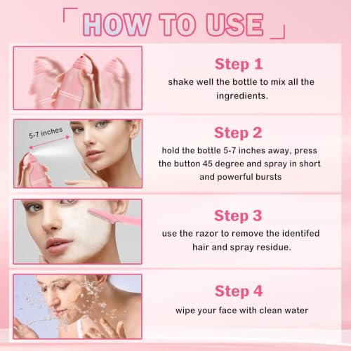 Hair Identifier Spray for Face Shaving - 2 Pack Dermaplaning Tool