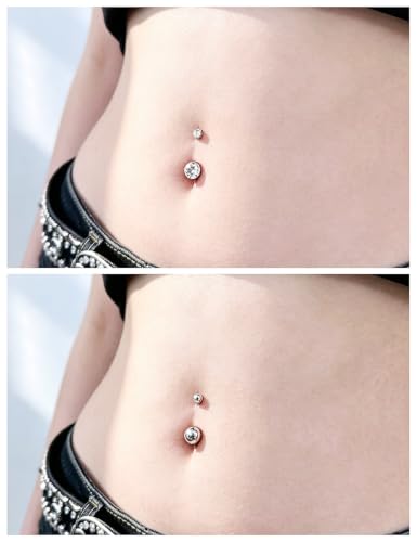 Goerhsjie Belly Button Piercing Kit Set for Women Men 14G Surgical Steel Navel Jewelry