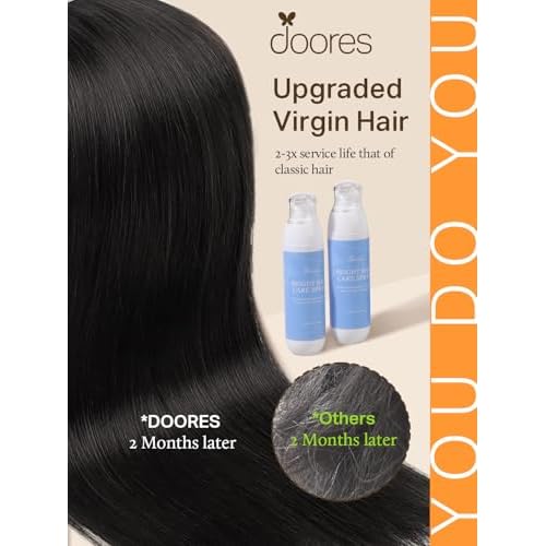 DOORES Tape in Hair Extensions Human Hair, Jet Black 20 Inch 50g 20pcs,Skin Weft Seamless Tape in Real Remy Straight Hair for Women