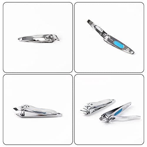 uxcell 6-Piece Slanted Edge Nail Clippers Set – Metal Fingernail & Toenail Cutters