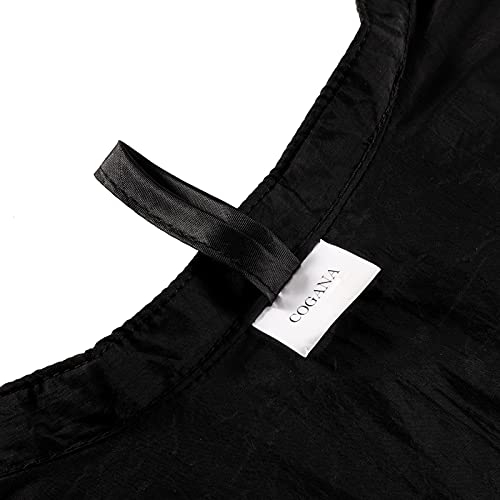 COGANA Extra Large 64x56 Inch Water-Resistant Nylon Barber Cape with Adjustable Hooks, Black - 1 Pack