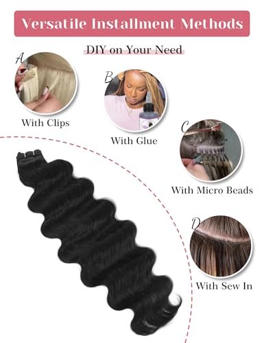 26 Inch Off Black Body Wave Hair Extensions - 150g Sew In Weft