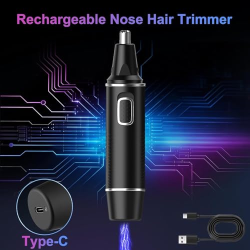 AREYZIN Rechargeable Nose Hair Trimmer for Men - Black 2 in 1