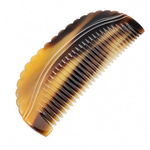 5MOONSUN5 4.5 Inch Natural Ox Horn Comb for Gentle Grooming
