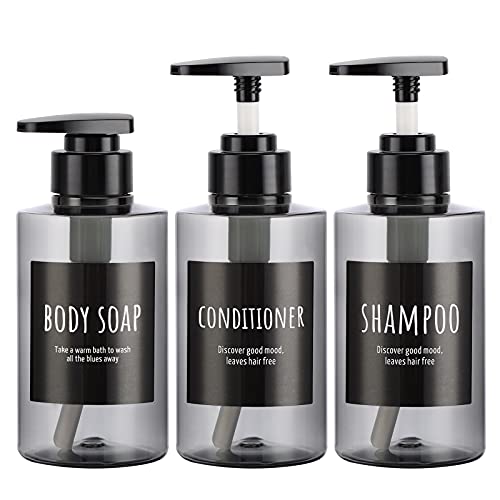 Segbeauty 10.1oz Refillable Shampoo Pump Bottles, 3-Piece Set
