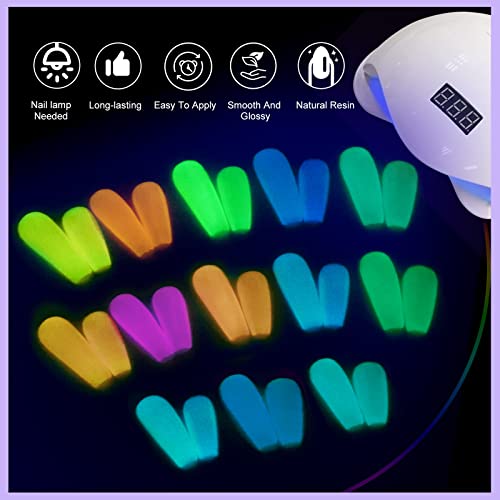 SAVILAND Glow-in-the-Dark Neon Gel Nail Polish Set 12 Colors Halloween Edition