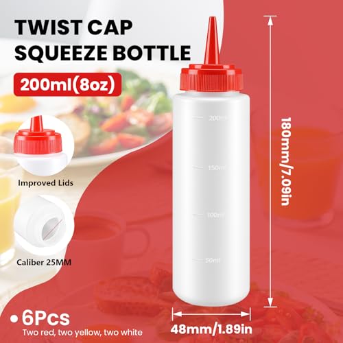Squeeze Bottles Set - Food-Grade 8oz Condiment Dispensers for Sauces