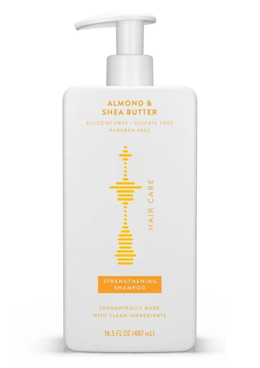 Nourishing & Strengthening Shampoo - Almond & Shea Butter | Deep Hydration & Repair, 16.5 oz