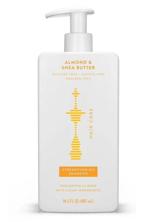 Nourishing & Strengthening Shampoo - Almond & Shea Butter | Deep Hydration & Repair, 16.5 oz