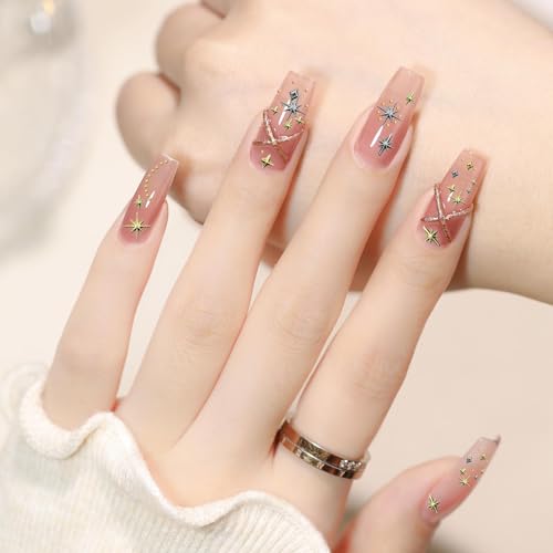 3400 Pcs Gold & Silver Star Nail Charms for Nail Art