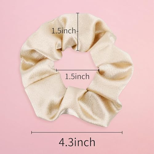 Antetek 12PCS Satin Hair Scrunchies - Champagne Bachelorette Party Favors