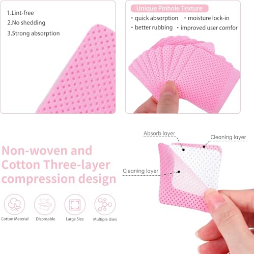 600 PCS Lint Free Nail Wipes & Pump Dispenser for Nail Care