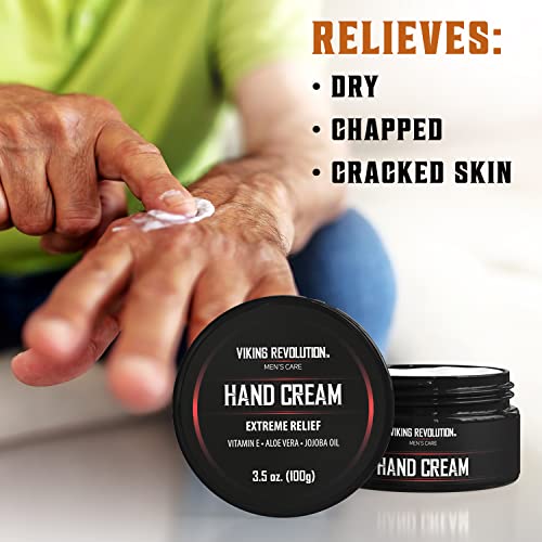 Viking Revolution Men's Hand Cream 3.5oz (Pack of 2) - Aloe Vera & Vitamin E