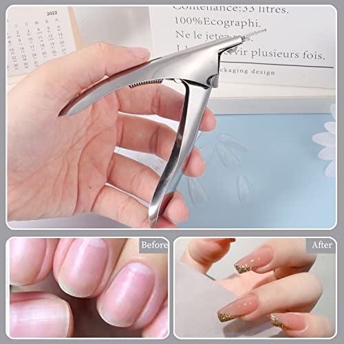 SUMAJU Professional Acrylic Nail Clipper - Ergonomic Stainless Steel with Curved Handle