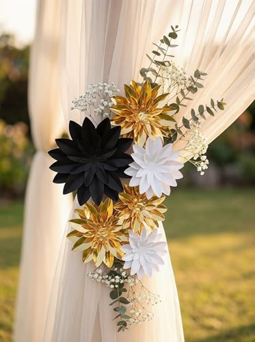 3D Paper Flower Wall Decor Set - Wedding & Party Centerpieces (Pack of 9)