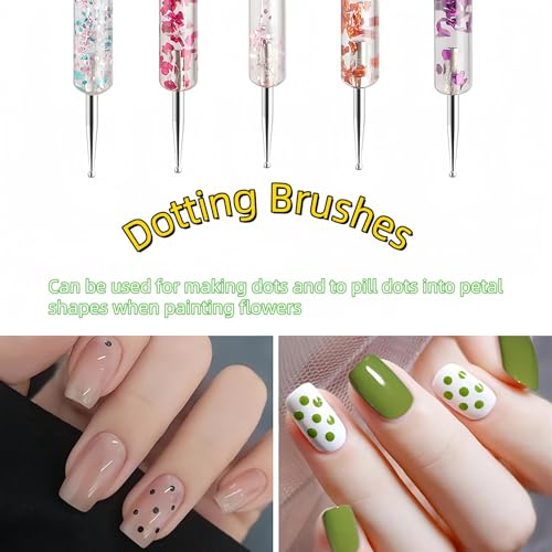 Nail Art Tool Set - 5 Dotting Tools & 5 Liner Brushes for Professionals