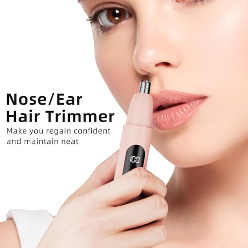 Nose Hair Trimmer Rechargeable Cordless Painless Ear and Eyebrow Trimming Tool-Dual Edge Easy Cleansing for Man Woman to