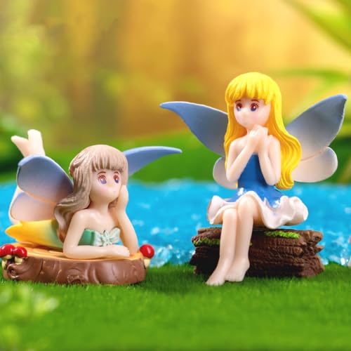 8 Pcs Tinkerbell Fairy Cake Topper Set - Miniature Princess Figurines