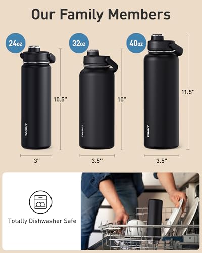 TOURIT 24 oz Insulated Stainless Steel Water Bottle - Leakproof & BPA-Free