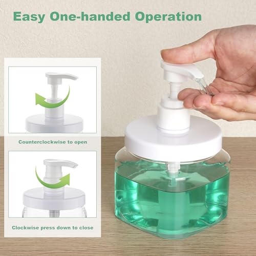 Clear Pump Bottle Dispenser Set - 4 Pack (550ml/18.6oz)