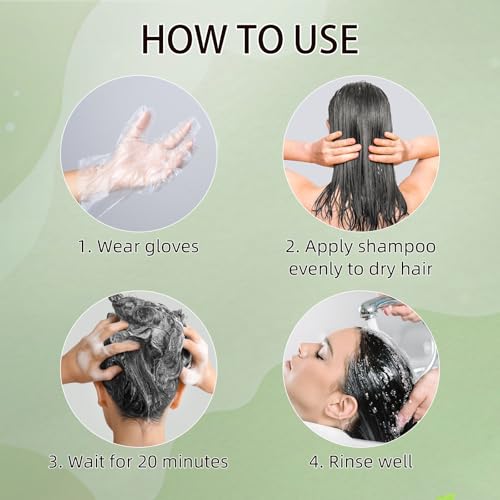 COSMTEK Black Hair Dye Shampoo - Semi-Permanent Color, 400ml