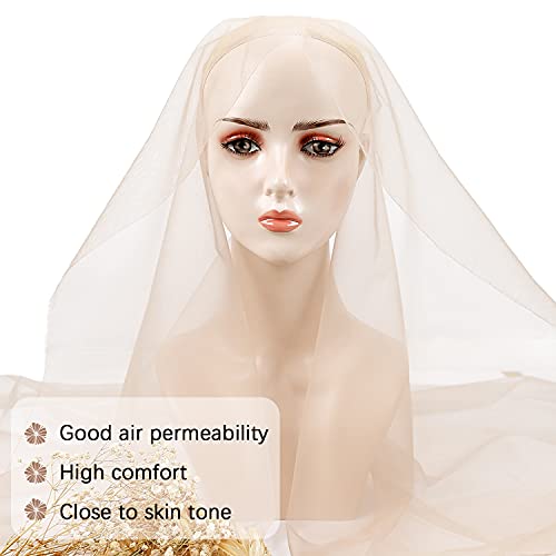 Swiss Lace for Wig Making - 1 Yard Transparent, Skin Tone Suitable