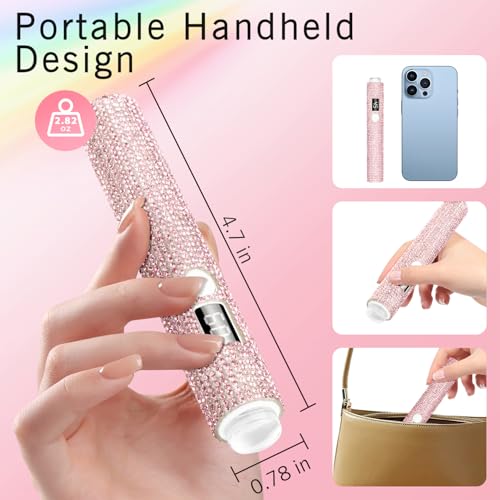 Peccera Pink Diamond Portable UV Nail Lamp - Rechargeable Cordless Mini Gel Polish Dryer for DIY Manicure
