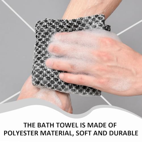 Alorin 40-Inch Extra-Long Exfoliating Shower Towel - Dual-Textured Scrubber
