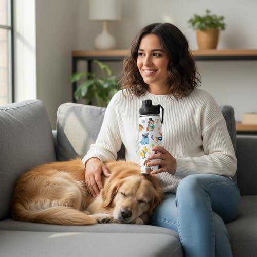 WWHSAI 18oz Insulated Tumbler for Dog Lovers - Cute Dog Design