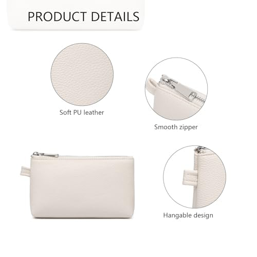 YONBEN Small PU Leather Makeup Bag for Purse, Compact Cosmetic Pouch