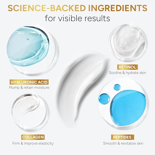 Retinol Cream with Collagen Peptides - Anti-Aging Moisturizer for Face, Neck, and Décolleté