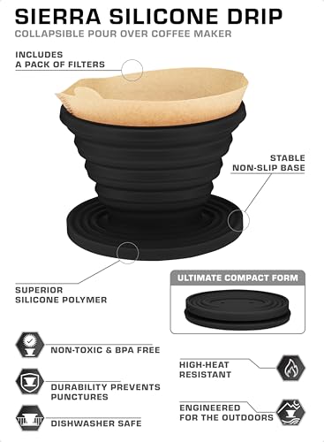 COLETTI Sierra Collapsible Camping Coffee Dripper with Filters