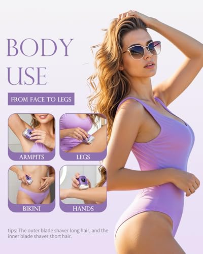 Electric Shaver for Women, IPX7 Waterproof Wet & Dry Rechargeable Razor
