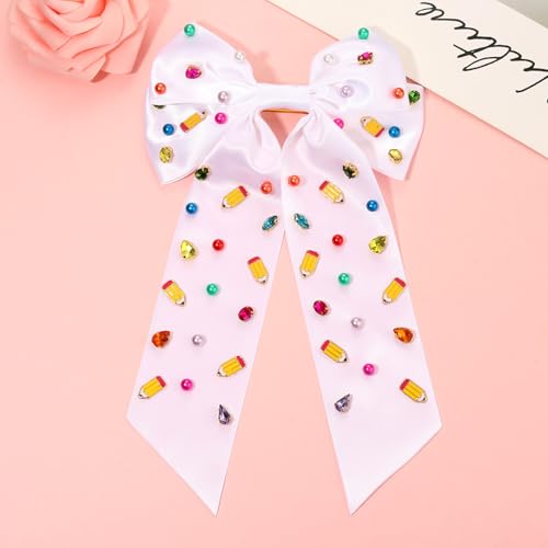 Teacher Hair Bows Pencil Bow Clips for Women Back To School