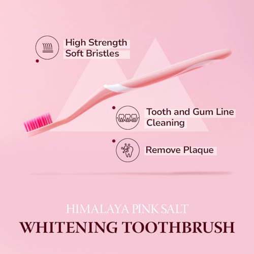 Himalaya Pink Salt Toothbrush - Medium Bristles for Deep Clean