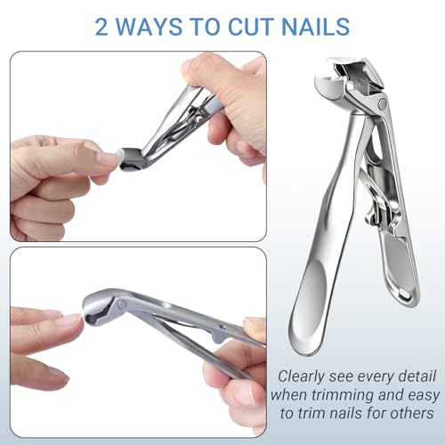 Seektik Toenail Clippers for Seniors, Wide Opening for Thick Nails with Catcher