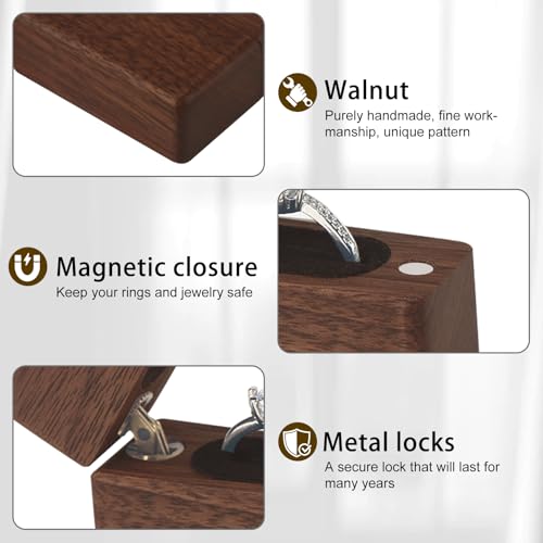Wooden Ring Box for Engagement and Wedding Ring Storage