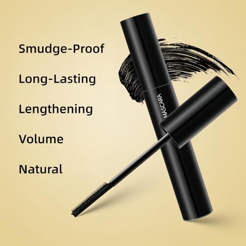 LESITI Waterproof Black Mascara with Comb Brush for Defined Lashes