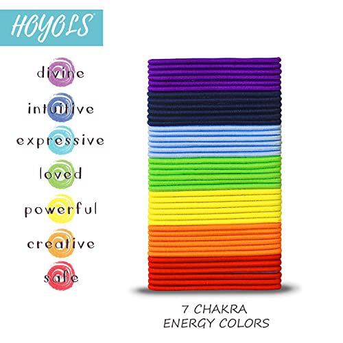 HOYOLS Chakra Hair Ties - 84 Pack No Metal Soft Elastic Bands