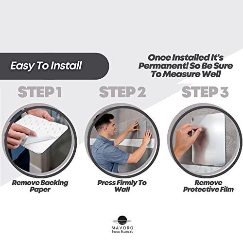 Mavoro 7x9 Shower Mirror, 2-Pack | Acrylic | Less Fog | Shatter-Resistant Design