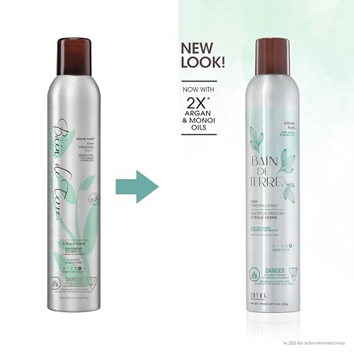 Bain de Terre Infinite Hold Finishing Hair Spray 9 oz Pack of 1 with Argan & Monoi Oils