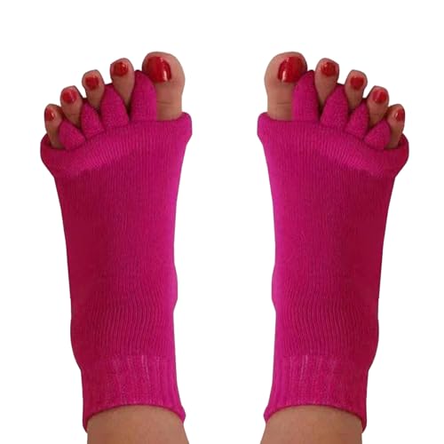 Fuchsia Happy Feet Toe Separator Alignment Socks for Foot Relief